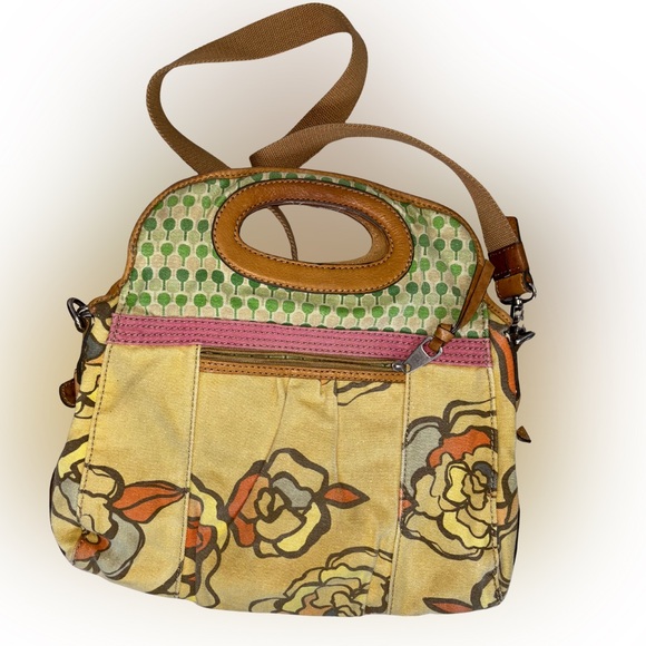 Fossil Floral Crossbody Bag in Yellow and Brown Vintage Inspired Fall Colors - Picture 2 of 8